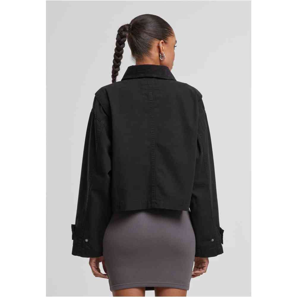 Urban Classics - Workwear Cropped Cotton Jacke - Schwarz